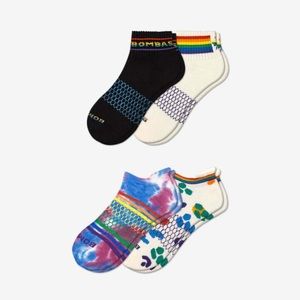 Bombas pack of four gay pride ankle socks.